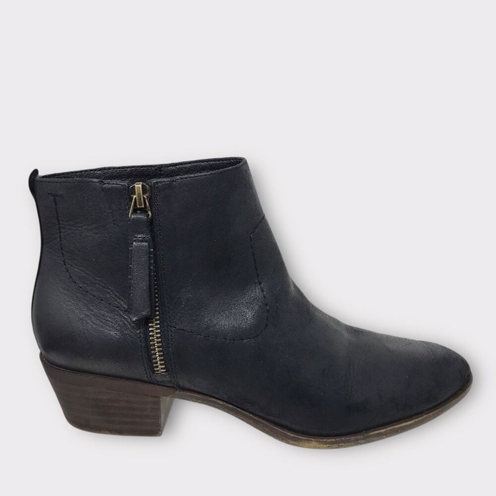 Lucky Brand Black Soft Leather Ankle Booties 9M Blandre Style